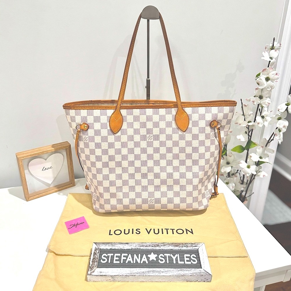 Louis Vuitton Neverfull MM Damier Azur Tote Bag